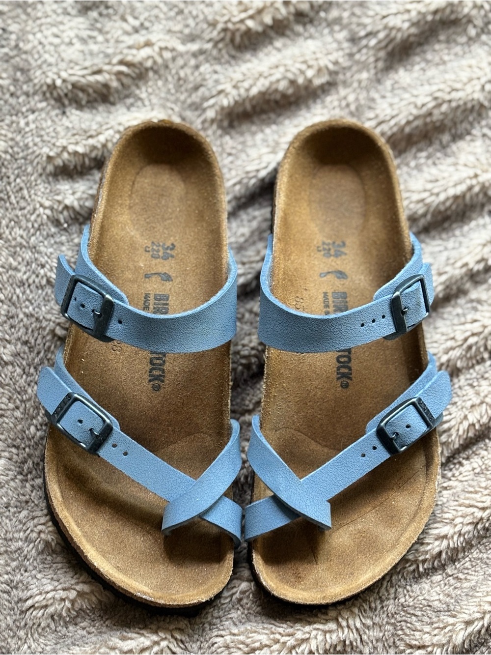 Birkenstock Kids Blue Double-Strap Toe-Loop Sandals